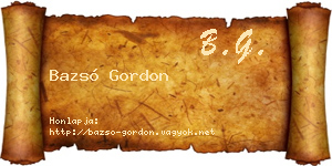 Bazsó Gordon névjegykártya